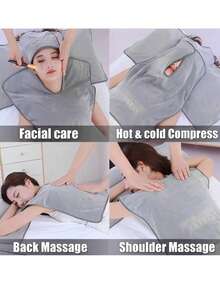 U型毛巾，可重复使用的柔软纤维颈部保暖巾，适用于美容院、水疗中心、按摩、面部护理 - 彩色 - 查看 2