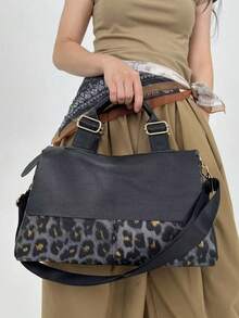 Túi xách cá nhân hóa thời trang Y2K dành cho nữ, túi đeo vai họa tiết da báo phong cách Punk đường phố với nhiều ngăn và dây đeo vai có thể tháo rời. Ví nữ hoàn hảo cho sử dụng hàng ngày, tiệc mua sắm, đi làm và là một món quà thời trang hoàn hảo cho kỳ nghỉ. - Xám - Xem 4