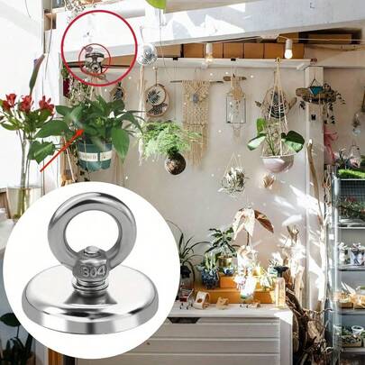 1 chiếc dụng cụ trục vớt từ tính dưới nước sâu có móc, chịu được lực kéo 140kg, thích hợp cho câu cá và trục vớt, nam châm trục vớt siêu mạnh hình hộp, chống sốc, làm bằng neodymium sắt boron, một mặt.