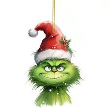 1piece Of Christmas Green Fur Ornaments, Christmas Tree, Home And Car Decoration Pendants Home Decor Christmas Decorations Room Decor