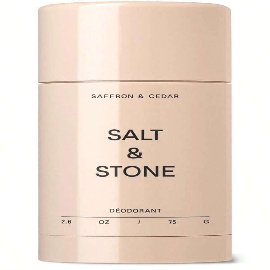SALT &Amp; STONE Aluminum Free Deodorant | Extra Strength 48 Hour Protection For Women &Amp; Men | Made With Seaweed Extracts, Shea Butter &Amp; Prebiotics (Saffron &Amp; Cedar) - MàuE - Xem 1
