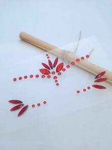 1sheet Red Face Gem Stickers, Acrylic Gems Tattoo Stickers, Self-Adhesive Rhinestone Sticker For Party, Club,Halloween, Festival Face Decorations