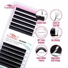 Fadvan Easy Fanning Eyelash 0.05/0.07/0.10 C/D 9-17mm 15-20mm Mix Extensions Blooming Eyelashes Flare Eyelashes Russian Volume Auto Fan Eyelashes Natural Cilia Silk Lashes, Natural, Lash Tech Supplies Lash Clusters, Eyelash Clusters, Individual Eyelashes, Lashes, Fake Lashes - C - View 2