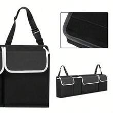 Large Car Boot Pocket Storage Bag Organiser Back Seat Hanger Tidy Hanging Pouch - 黑色 - 查看 8
