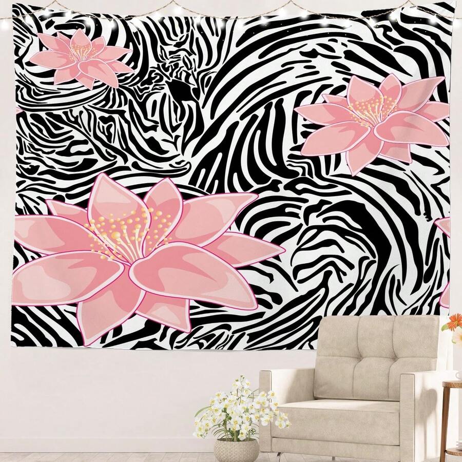 Colorful Zebra Stripes Print Tapestry For Bedroom, Wall Hanging Tapestry For Bedroom Wall Room Decor Aesthetic Tapestries For Living Room Dorm  -40"X30"; 60"X40"; 60"X 51"; 80"X60" - 風格-5 - 查看 1