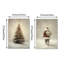 2 pezzi Stampe su tela di arte murale natalizia vintage, stampe neutre, dipinti di Babbo Natale e albero di Natale, poster per decorazioni invernali e natalizie per soggiorno, camera da letto, stile fattoria, regalo per lei, senza cornice, decorazioni natalizie, decorazioni albero di Natale, decorazioni regalo di Natale, decorazioni Ringraziamento, matrimonio, decorazioni per la casa, decorazioni autunnali, decorazioni per compleanni, forniture per feste, decorazioni per vacanze e festival interni, decorazioni Ognissanti, decorazioni murali, ornamenti Ognissanti - Multicolore - Visualizzare 11