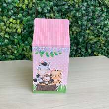 Kit Festa Safari Rosa - 20 Caixinhas Lembrancinha de festa Safari Rosa