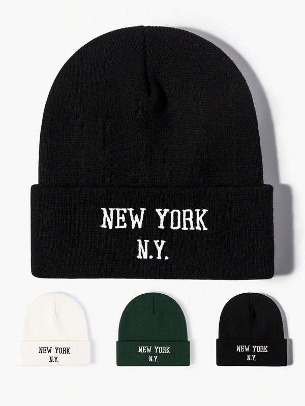 1 gorro de malha, gorro grosso e quente para mulheres, chapéu sem aba estiloso e quente para áreas externas, estilo Y2K