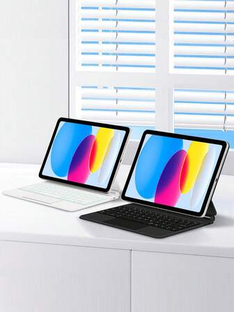 Magic Keyboard-fodral kompatibelt med iPad Pro 11 tum 1/2/3/4:e generationen, iPad Air 11 tum M2 M3 Air 4/5/6:e generationen 10,9 tums surfplatta med stativ för iPad Pro 12,9 tum 3/4/5/6:e generationen, iPad Pro M4 11 tum 13 tums surfplatta, magnetiskt fodral kompatibelt med iPad A16/iPad 10:e generationen 10,9 tums bakgrundsbelyst pekplatta med tangentbord
