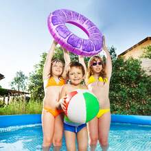 SHINDEL 4PCS Inflatable Fruit Pool Floats For Party, Fruit Swimming Rings, PVC Float Pool Tubes With 2 Fruit Shapes, Different Colors 27.5 Inch, For Summer Pool Party, Lake, Beach, Suitable For Easter Gift