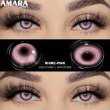 AMARA彩色隐形眼镜，粉色瞳孔，COSLPAY彩色隐形眼镜，角色扮演隐形眼镜，万圣节服装眼妆隐形眼镜 - RHINE-PINK - 查看 4