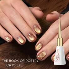 XEIJAYI 1Pc 10ML New Popular Reflective Cat's Eye Magnetic Nail Gel Semi Permanent Nail Art Soaking UV LED Nail Salon DIY Nail Salon Gel - Yellow - View 3