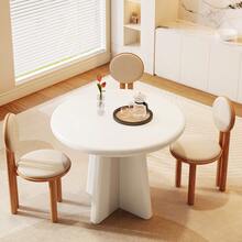 LITTLE TREE Round Dining Table For 2-4, 31.5-Inch Small Kitchen Table With Sturdy Base, Modern Dinner Furniture For Dining Room, Kitchen, Living Room (White) - 白色 - 查看 2