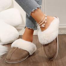 Slippers For Women Plush Lined Non Slip Bottom Easy Wear - Màu Khaki - Xem 11