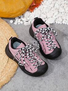 1 par de zapatillas casuales de moda ligeras con puntera de PU antideslizante, adecuadas para el otoño, unisex