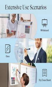 MaxGear Dry Erase Markers Fine Tip With Eraser, Assorted Color Magnetic Whiteboard Markers Erasable Fine Point Low Odor For White Board, School Supplies For Classroom, Home, Office, 8 Count - ColorA - 查看 7