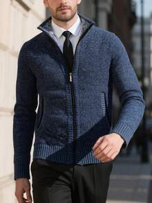 Men's Knitted Thermal Lining Casual Jacket, Fall Winter