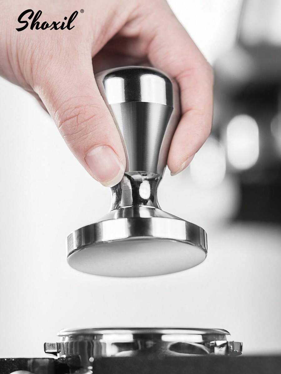 shoxil 1 件咖啡压粉器 51/53/58 毫米，意式浓缩咖啡压粉器，不锈钢咖啡压粉器 - 銀色 - 查看 1