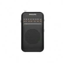 PHILIPS TAR1368 Pointer FM Radio, Mini Portable AM/FM Radio, Uses 2 AA Batteries, Headphone Jack (Batteries Sold Separately), Black - Black - View 1