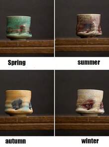 Cirelle Ceramic Coffee Cup, Kiln-Changed Thick Ceramic Cup, High-End Sophisticated Mug, Luxurious High-Grade Sense, Retro Creative Personal Use Single Cup Back To School - Multicolor - View 2