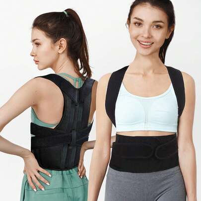 姿势矫正器 - 男女适用背部支架 - 完全可调节的矫正器，用于中上脊柱支撑 - 颈部、肩部、锁骨和背部疼痛缓解 - 透气、可调节的全背部支撑，上背部和下背部疼痛缓解 - 脊柱侧弯、驼背、驼背、胸椎、脊柱矫正器，是伏案工作的学生和朋友必备的保护助手