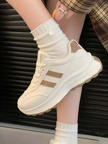 Teens' Casual Sneakers, Back To School Bestseller For Autumn/Winter, Non-Slip & Durable Girls' Shoes, Versatile Sports & Leisure Small White Shoes