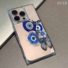 Funda con diseño de bloques y ojos azules. Compatible con los modelos 16 Pro, 16, 15 Pro, 14, 14 Plus, 13, 13 Pro, 12 Pro y 12 Pro. Esta innovadora funda transparente ofrece cobertura total y resistencia a los golpes, además de un diseño muy atractivo. - transparente - Ver 3