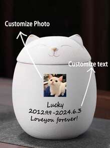 Urnas para Animais de Estimação, Latas para Gatos e Cachorros, Texto e Imagens Personalizáveis, Latas Lacradas, Urnas, Caixas Comemorativas à Prova de Umidade, Latas de Cremação para Animais de Estimação Falecidos, Latas para Animais de Estimação, Estatuetas Manechnico, Latas de Armazenamento Multifuncionais, Latas de Armazenamento de Chá, Latas Lacradas de Porcelana, Uma Bolsa de Armazenamento é Incluída como Brinde