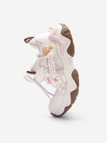 Balabala 2025 Herbst Mädchen Mesh Plateau-Sneaker mit dicker Sohle, atmungsaktive Plateauschuhe - weiß rot - Übersicht 6