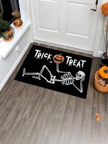 1pc Anti-Slip Halloween Doormat, Outdoor Welcome Doormat, Halloween Horror Ghost Pumpkin Skull Bat Spider Web Pattern Decorative Carpet, Halloween Doormat Carpet, Happy Halloween, Halloween Decoration, Kitchen, Bathroom, Living Room, Home Decor, Holiday Decoration Trick Or Treat Party Favor Bathroom Kitchen Decor Christmas Decor Kitchen Rug - Multicolor - View 4