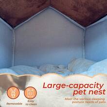 DDCAQIOUA Cat House, Universal For All Seasons, Enclosed Cat House, Full Security, Villa, Cat House, Removable And Washable Dog House, Warm Cat Dog House In Winter - 棕色 - 查看 6
