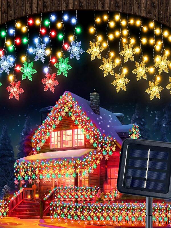 Lumière de colonne de glace de flocon de neige de Noël 8 modes solaires transparents goutte à goutte lumière de chaîne de fenêtre décoration, convient pour la décoration de Noël, Noël, décoration de Thanksgiving Noël arbre de Noël cadeau décoration Thanksgiving mariage automne décoration anniversaire décorations pour cadeaux fournitures de fête intérieur extérieur jardin vacances Halloween décoration de Noël Thanksgiving mariage automne décoration anniversaire décorations pour cadeaux fournitures de fête intérieur extérieur jardin vacances Halloween décoration Halloween ornements