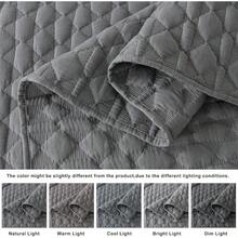Blue Quilt King Size Bedding Sets With 2 Pillow Shams, Lightweight Soft Bedspread Coverlet, Quilted Blanket Thin Comforter Bed Cover All Season, 3 Pieces, 104x90 Inches, All - Season Bedding - 深灰色 - 查看 4