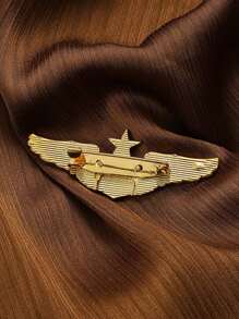 1 件金属飞行员徽章，优质飞行员徽章 - 金色 - 查看 3