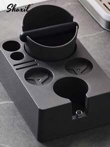 shoxil 1pc Espresso Tamper Station And Espresso Knock Box , Black Tamping Station Plastic Coffee Tamper Stand, Portafilter Holder For 51/53/58mm Espresso Machine Coffee Accessories - Black - View 7