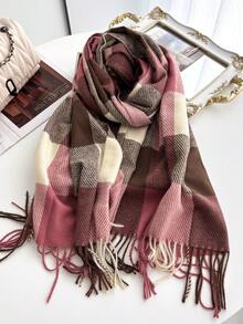 1pc Cashmere Women Plaid Scarf Winter Warm Shawl And Wrap Bandana Pashmina Female Thick Blanket Poncho Women Winter Scarves