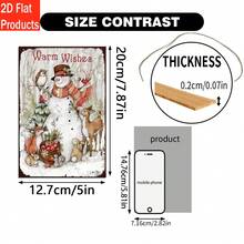 1pc Vintage Christmas Snowman Wall Art Wooden Sign With Winter Forest Scene, Wildlife And "Warm Wishes" Text - Indoor/Outdoor Home, Party Or Gift Decor, Outdoor Christmas Decoration, Holiday Home Decor