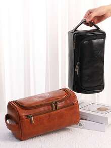 Customized Men's Toiletry Bag, Portable PU Waterproof Cosmetic Bag, Multi-Functional Travel Hanging Bag, Personalized Travel Bag, Anniversary Gift, Best Gift For Him, Groomsman Gift, Gift For Father's Day, Mother's Day, Teacher's Day, Thanksgiving, Christmas