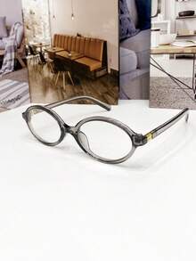 Women's Eyeglasses Frame Luxury Oval Frame  Lens Fashion Europe - XÁM TRONG SUỐT - Xem 2