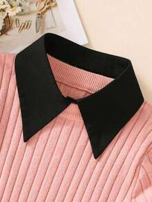 1pc Women's New Style Black Fashionable Decorative Chiffon False Collar Shirt, Detachable Bow Tie Accessories Women - 黑色 - 查看 2