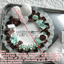 1个全新薄荷绿蕾丝照片卡套，8种颜色可选（粉色、绿色、蓝色、黄色），手工圆形徽章展示架，适用于2D角色、偶像周边、卡通动漫游戏，透明亚克力徽章夹装饰，适合洛丽塔风格 - 綠色 - 查看 11