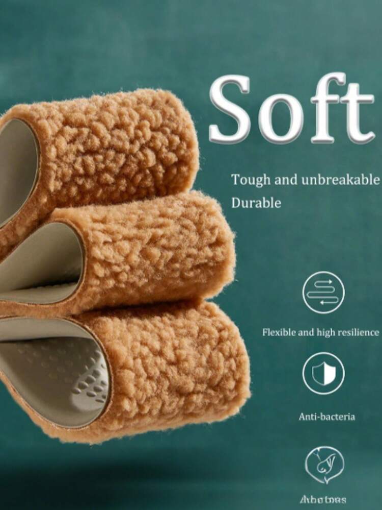 QKC 1 Pair Thick Plush Insoles, Warm Shoe Inserts For Snow Boots, Winter Sports & Running Shoes, Unisex Heated Insoles - Brown - View 2