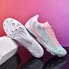 Novos calçados esportivos para homens e mulheres, com travas leves, respiráveis e antiderrapantes para treinamento de atletismo, corrida de longa distância de 400 m, corrida de velocidade de 100 m, salto em distância