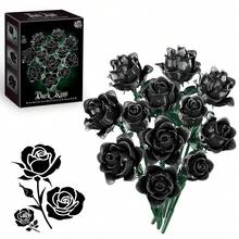 Roses Bouquet Building Block Sets, DIY Assembly Botanical Model For Adults & Teens 14+, Ideal Gift For Mother'S Day, Valentine'S Day And Birthday, Home Decor