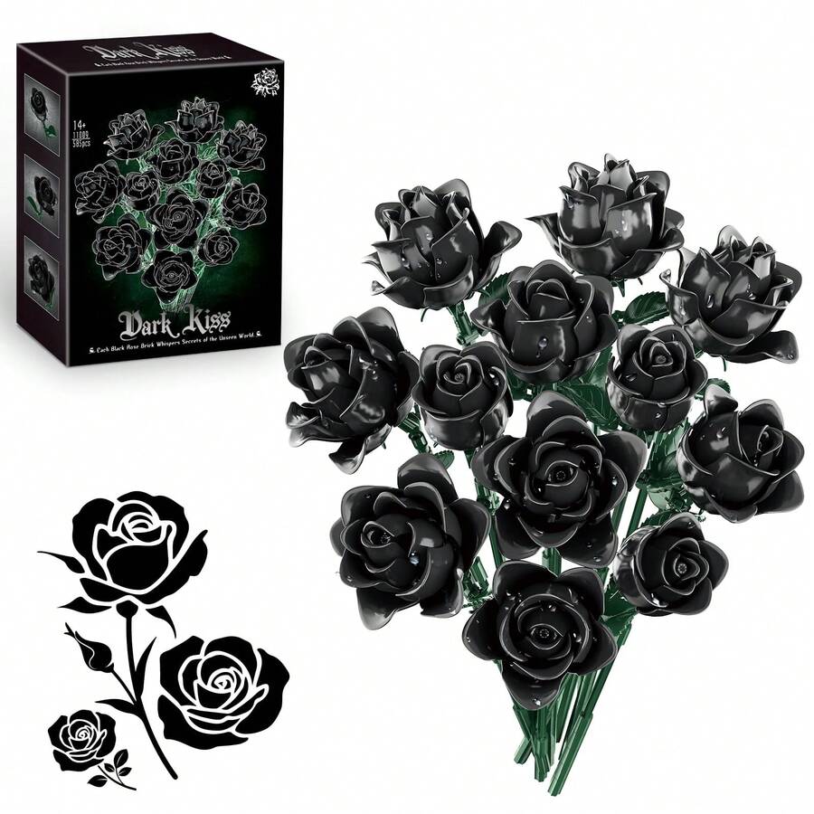 Roses Bouquet Building Block Sets, DIY Assembly Botanical Model For Adults & Teens 14+, Ideal Gift For Mother'S Day, Valentine'S Day And Birthday, Home Decor