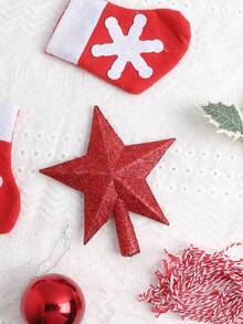 1 件圣诞树顶星形装饰闪光五角星圣诞派对节日家居装饰，圣诞节 - 1Pcs - 查看 11