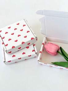 10Pcs Fashionable And Simple Color Printed Love Bow Airplane Box Packaging Box, Gift Accessory Packaging Box, Gift Packaging Box Express Box, Wedding And Holiday Gift Packaging Box, Suitable For Holiday Gift Giving And Daily Use, Suitable For Small Item Packaging, Accessories, Armor, Etc