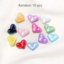 10 件/包 17x15 毫米闪光马卡龙 AB 色心形珠 - 耐用亚克力，适合 DIY 珠宝魔法 - 手镯、项链和耳环创作的完美垫片 - 愛心珠 - 查看 12