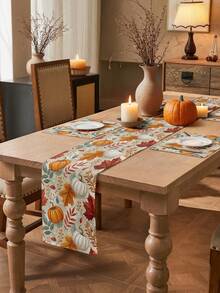 1/2/3/4/5pcs Linen Table Runner And Placemat Set, Heat Resistant, Stain Resistant, Wrinkle-Free, Machine Washable, Suitable For Home Dining Room And Restaurant, Table Decor, Home Furnishings, Suitable For Holiday Parties, Kitchen, Fireplace - Multicolor - View 2