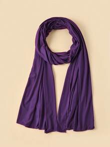 Seidenes, einfarbiges Kopftuch, langer Schal, minimalistischer Stil, perfekt als täglicher Stirnband-Kopfschmuck, weiches Hidschab, klassisches Turban-Accessoire für Abaya-Kleidung - Babyblau - Übersicht 4